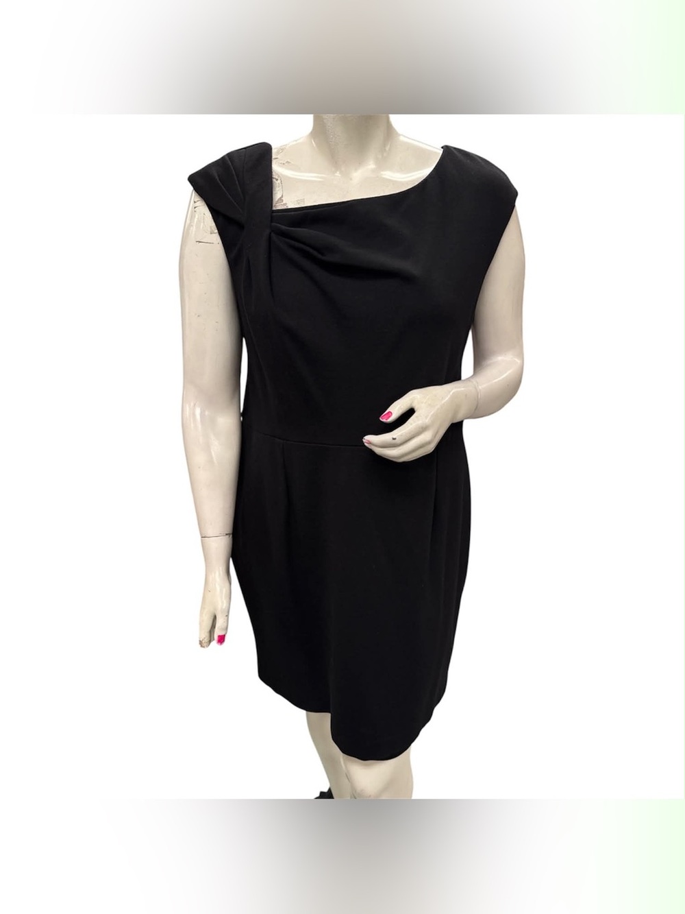 Ricki's Black One-Shoulder Draped Sheath Dress Size 2X